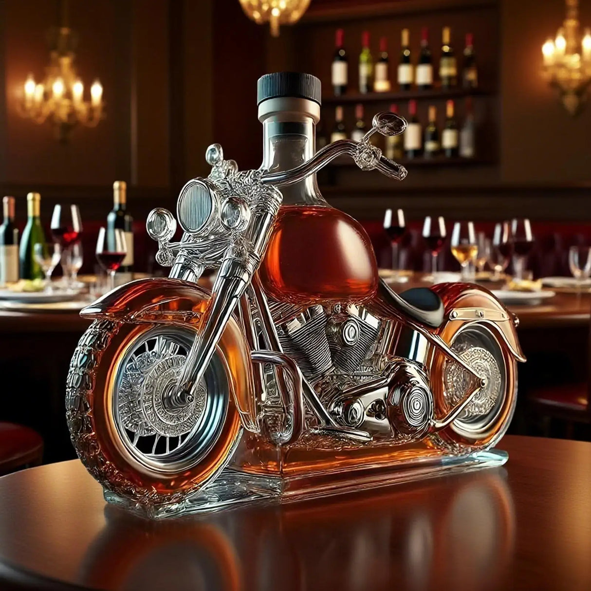 2026 engraçado garrafa de uísque motocicleta vintage decantador vidro decoração para casa cabine garrafa vinho estátua coleção brinquedo barra acessórios