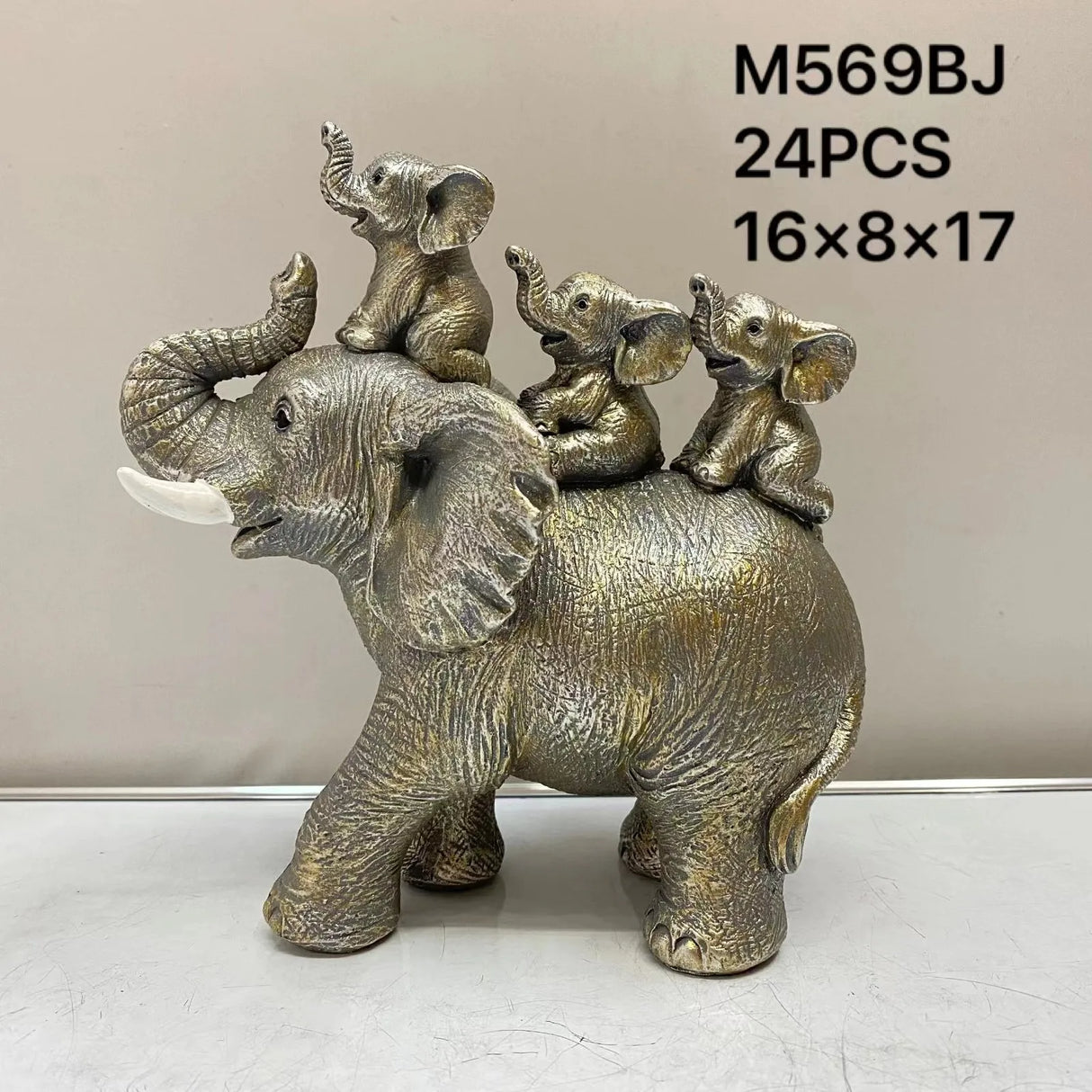 Elephant Family Resin Ornament