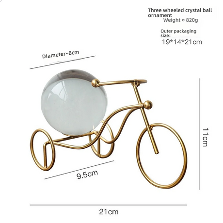 Modern Luxury Golden Metal & Clear Crystal Ball Home Decor - Deer Figurine & Multi-Stand Ornament for Living Room Tabletop