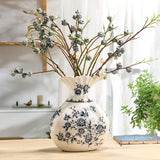 Vaso de cerâmica chinês criativo, retrô, azul, branco, porcelana, casa, sala de estar, arranjo de flores, ornamento, vaso de mesa