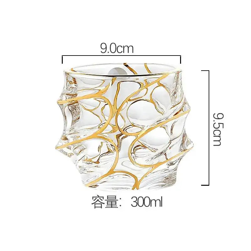 Elegant Gold-Rimmed Crystal Glass