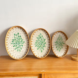 Luxe Oval Rattan & Mother of Pearl Serving Tray