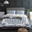 Mandala retro azul boêmio capa de edredão com fronha personalizado consolador 3 pçs conjunto cama colcha capa cama casal têxtil casa