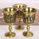 Copo de tiro vintage, taça de rosa de alívio de metal, mini copo de vodka portátil europeu, presente de decoração de sala de estar de casa de delicadeza, 1 peça