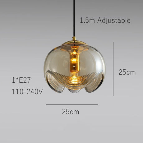 Minimalist Glass Chandelier, Stylish Pendant Lighting Fixture for Modern Home, Office, Cafe, Restaurant Interior Design