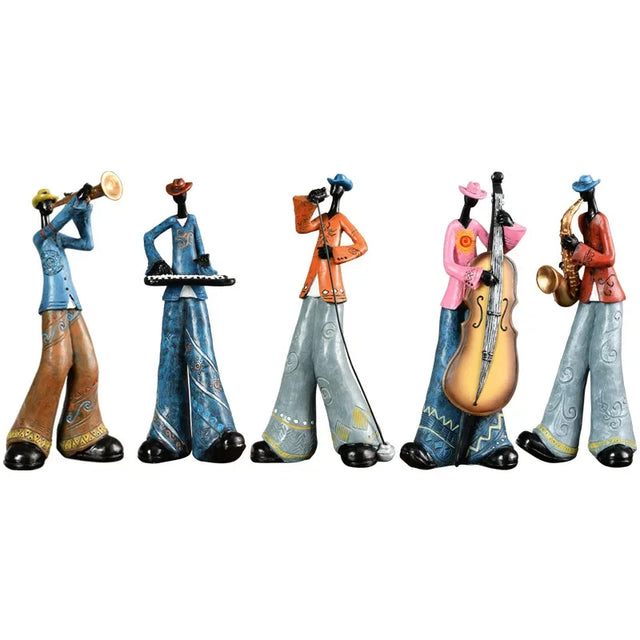 Ermakova estatueta moderna abstrata de resina, banda de música, escultura de músico, instrumento musical, estátua, escritório doméstico, decoração de sala de estar
