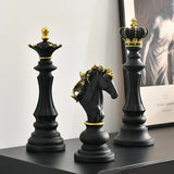 Northeuins resina retro internacional xadrez estatueta para interior rei cavaleiro escultura casa decoração de mesa sala estar