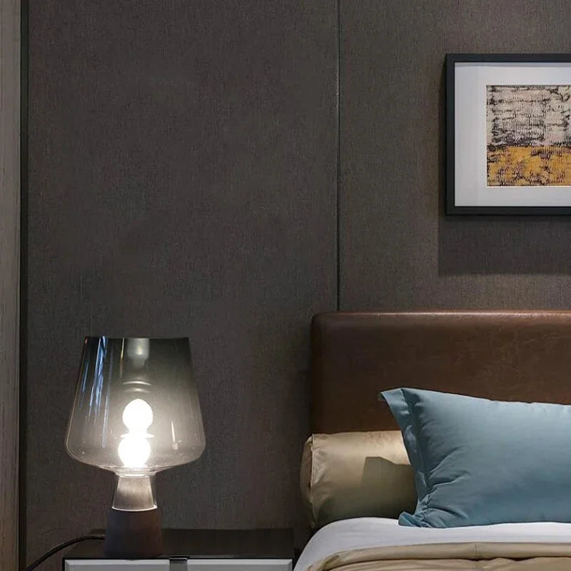 Nordic Creative Modern Lâmpada De Assoalho Base De Cimento Abajur De Vidro Decoração Para Casa, Quarto, Cabeceira, LED Desk, Estudo Iluminação