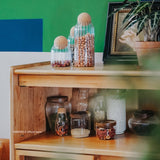 Borosilicate Glass Storage Jars with Wooden Lids