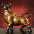 Ornamento animal de vaca de cobre Feng Shui, decoração de mesa de escritório em casa pintada