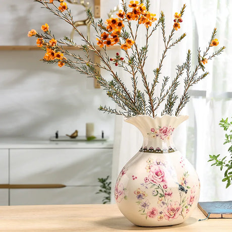 Vaso de cerâmica chinês criativo, retrô, azul, branco, porcelana, casa, sala de estar, arranjo de flores, ornamento, vaso de mesa
