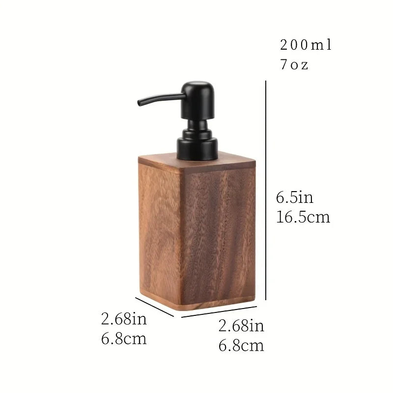 Dispensador de Sabonete de Madeira Elegante para Higienizador de Mãos e Loção - Acessório Ideal para Casa e Viagem