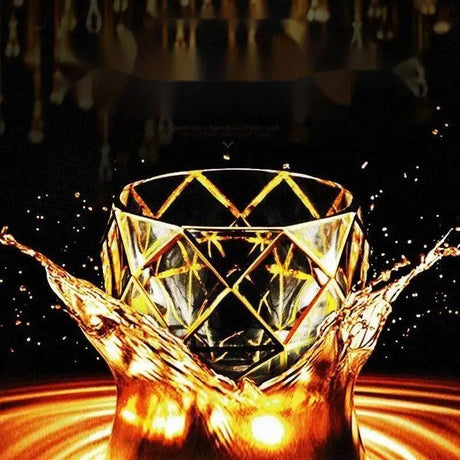 Copo de uísque de luxo com linha dourada, copos de cristal luxuosos pintados, brilhantes, multiuso, copo de vinho, cerveja, coquetel