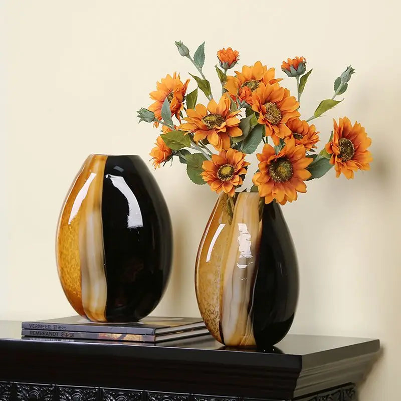 Simples vidro moderno cor combinando vaso arte luz luxo decoração sala de estar decoração pode ser decorado com dispositivo de flor hidropônica