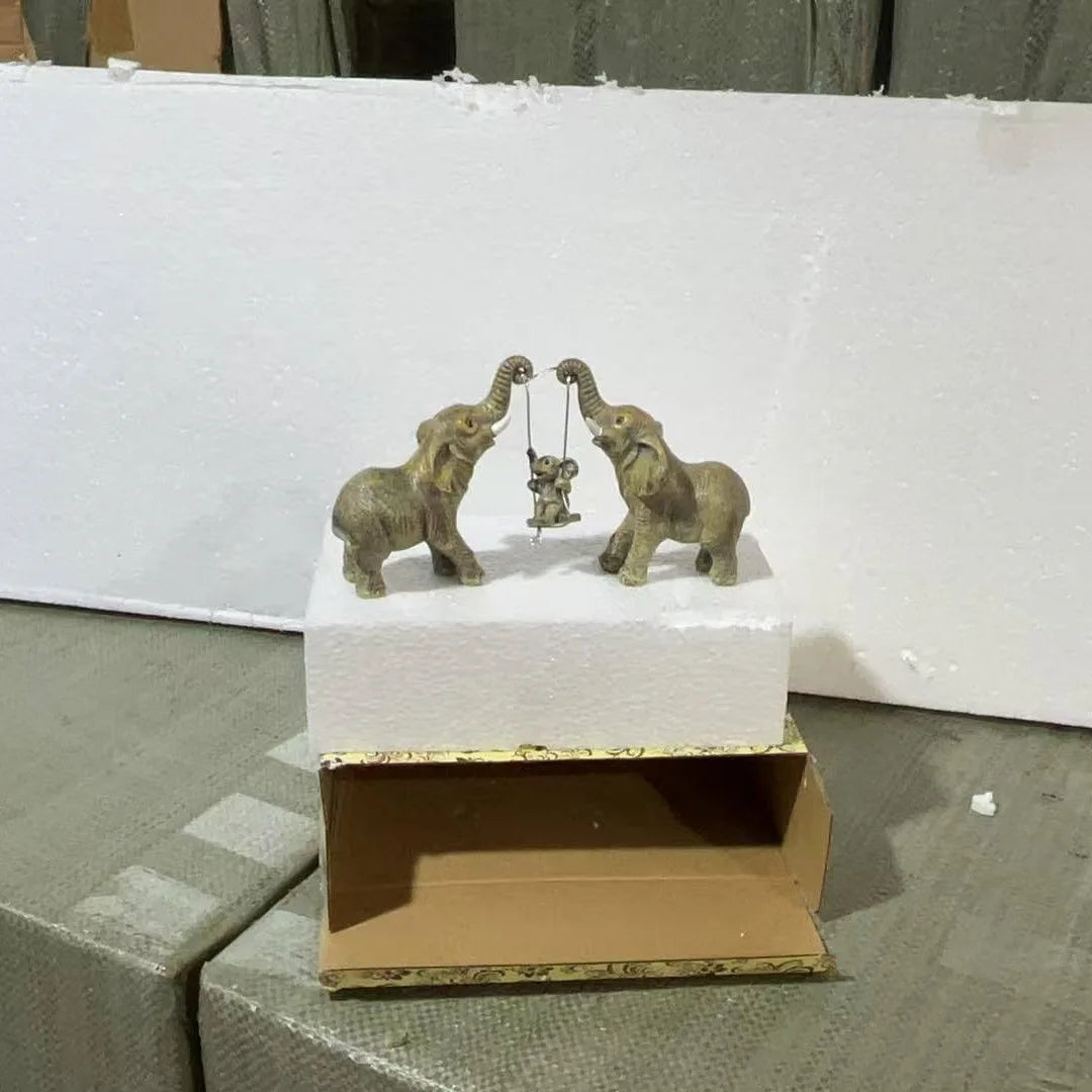 Elephant Family Resin Ornament