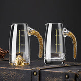 Folha de ouro baijiu copo dispensador de vinho conjunto doméstico pequeno copo de vinho copo de vinho pote de vinho jinshan bala copo caixa de presente