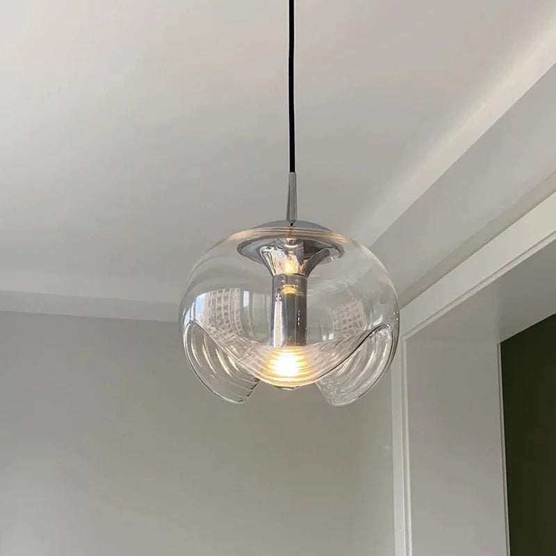 Minimalist Glass Chandelier, Stylish Pendant Lighting Fixture for Modern Home, Office, Cafe, Restaurant Interior Design