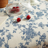 Algodão redondo linho peônia impresso toalha de mesa com borla, Floral Circular Table Cover, Decor de mesa, Festa de casamento