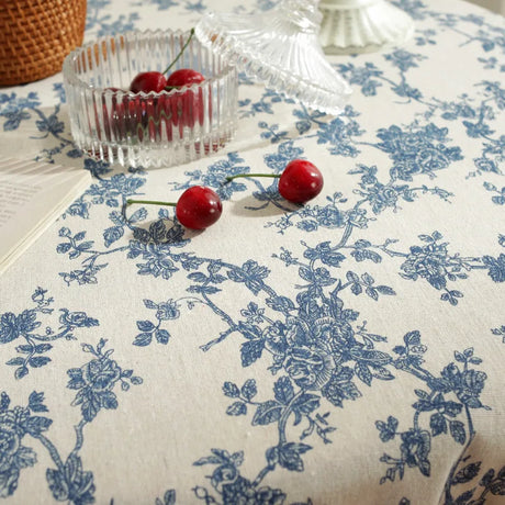 Algodão redondo linho peônia impresso toalha de mesa com borla, Floral Circular Table Cover, Decor de mesa, Festa de casamento