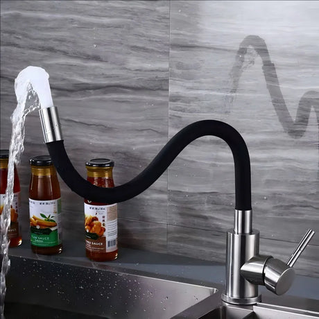 304 torneiras de aço inoxidável cozinha quente e fria universal tubo flexível pia da cozinha água deck montado