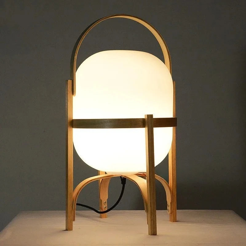 Luminária de chão de madeira portátil nórdica, estilo Wabi Sabi, para sala de estar, escritório, quarto, luz criativa para leitura.