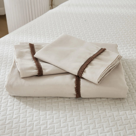 3 pçs bege conjunto de capa edredão bola consolador capa linha geométrica conjunto cama macio leve para baixo conjunto toda a temporada