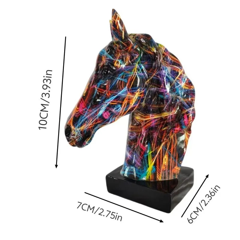Graffiti colorido ornamentos para sala de estar, estatueta criativa com Fun Pattern Design, estátua animal, escultura moderna