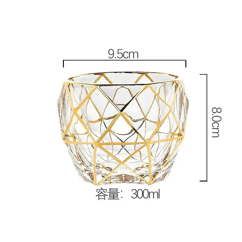 Elegant Gold-Rimmed Crystal Glass