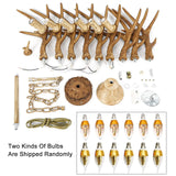 Lustre retrô marrom antler 6 cabeças chifre de veado luminária pendente de teto 220V
