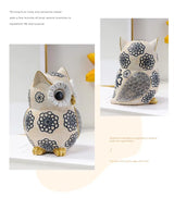 Decoração caprichosa de escultura de coruja – peça única de destaque doméstico e presente perfeito para amantes de animais
