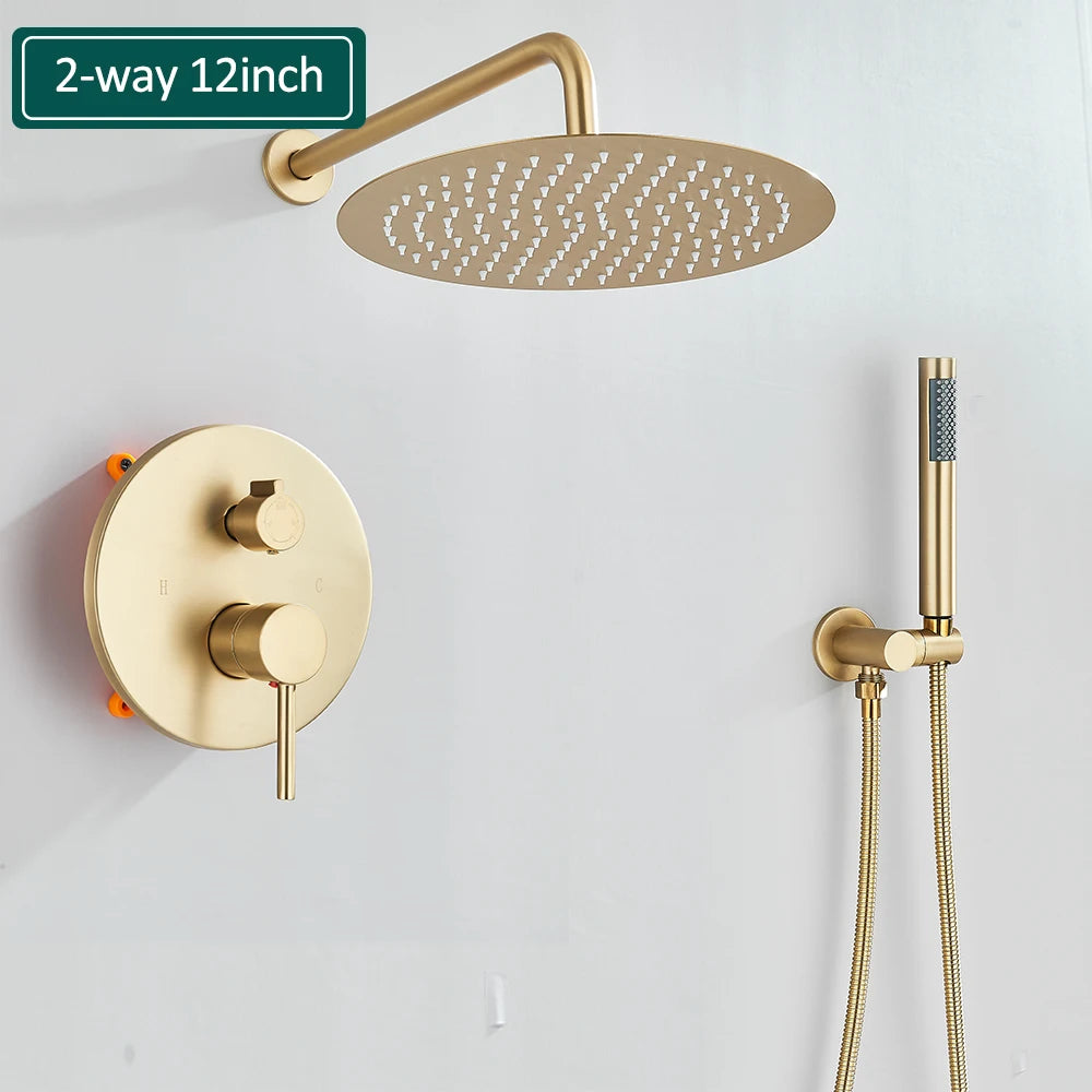 Elegant Brushed Gold Shower Set