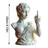 Estátua da deusa da Vienna com o dedo médio acima ornamentos paródia deusa ornamentos design exclusivo decoração de casa de escritório