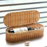 Cesta de armazenamento de imitação de rattan boêmio-caixa de armazenamento tecida, estrutura de talheres à prova de poeira, cesta de decoração para casa organizador de cozinha