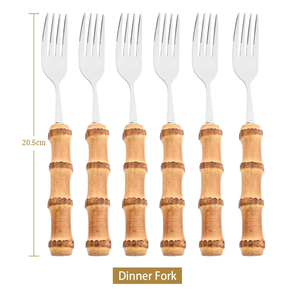 Elegant Gold Bamboo Fork Set