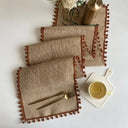 Elegant Jute Table Runner with Tassels