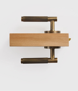 Nurlin conjunto de fechadura de nível de maçaneta de porta linear de latão americano, passagem de encaixe, manequim de privacidade, bronze fosco, preto e dourado
