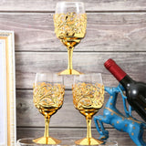 Taça de metal com gravura nórdica, copos ocos de vinho dourado para beber, suprimentos para festa de casamento