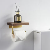 Brass & Wood Toilet Roll Holder