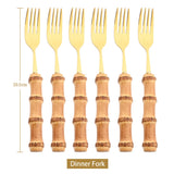 Elegant Gold Bamboo Fork Set