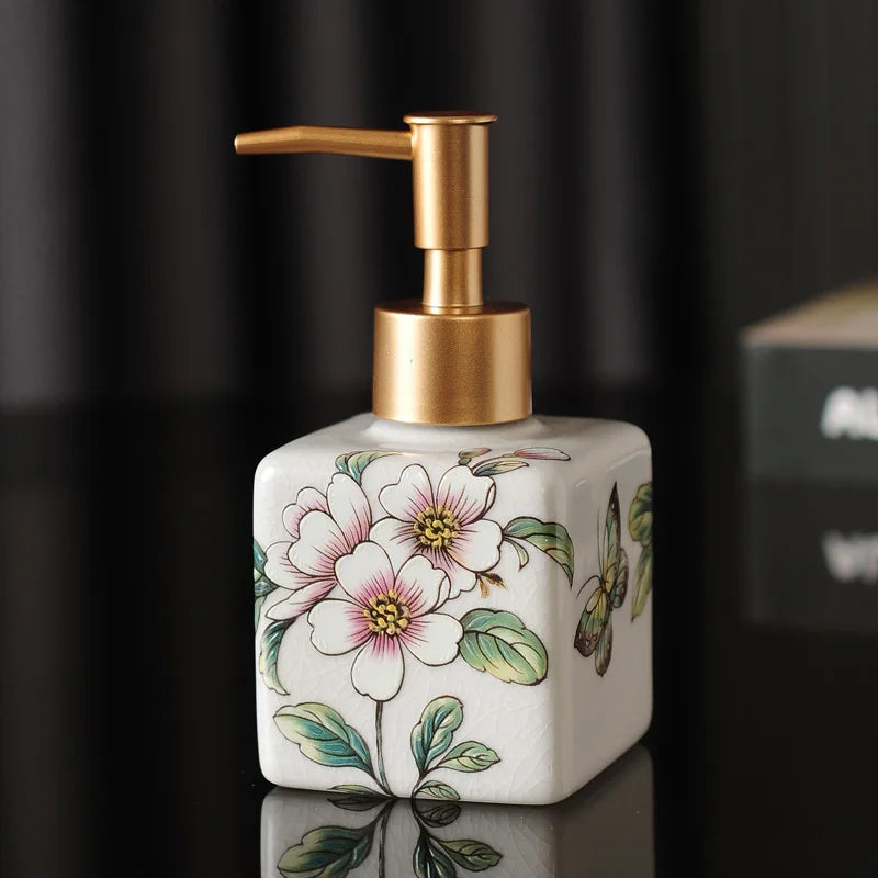 Loção cerâmica de vento fresco estilo americano sub engarrafada hotel salão de beleza garrafa de loção para as mãos garrafa de creme para as mãos garrafa de imprensa
