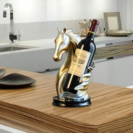 97QC Horse Wine Rack Resina Animal estátua Vinho Botther Display Streting para festa casamento casa Decoração