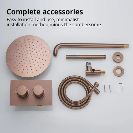 Torneira de chuveiro pop-up 8-16, conjunto de sistema de chuveiro, misturador de chuveiro de banheiro, torneira de banho quente e fria, montagem na parede, cromado/rosa escovado/cinza