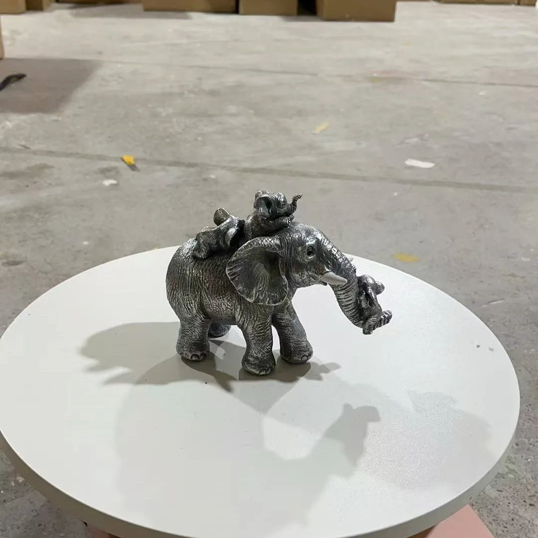 Elephant Family Resin Ornament