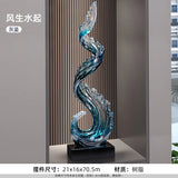 Elegant Blue Resin Sculpture