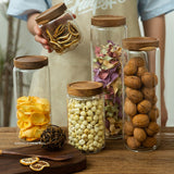 Borosilicate Glass Storage Jars with Wooden Lids