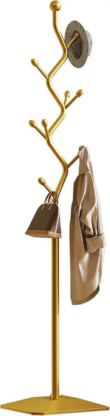 Cabideiro de Metal Independente com 8 Ganchos, Design Criativo em Forma de Galho de Árvore, Suporte para Roupas