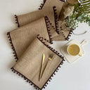 Elegant Jute Table Runner with Tassels