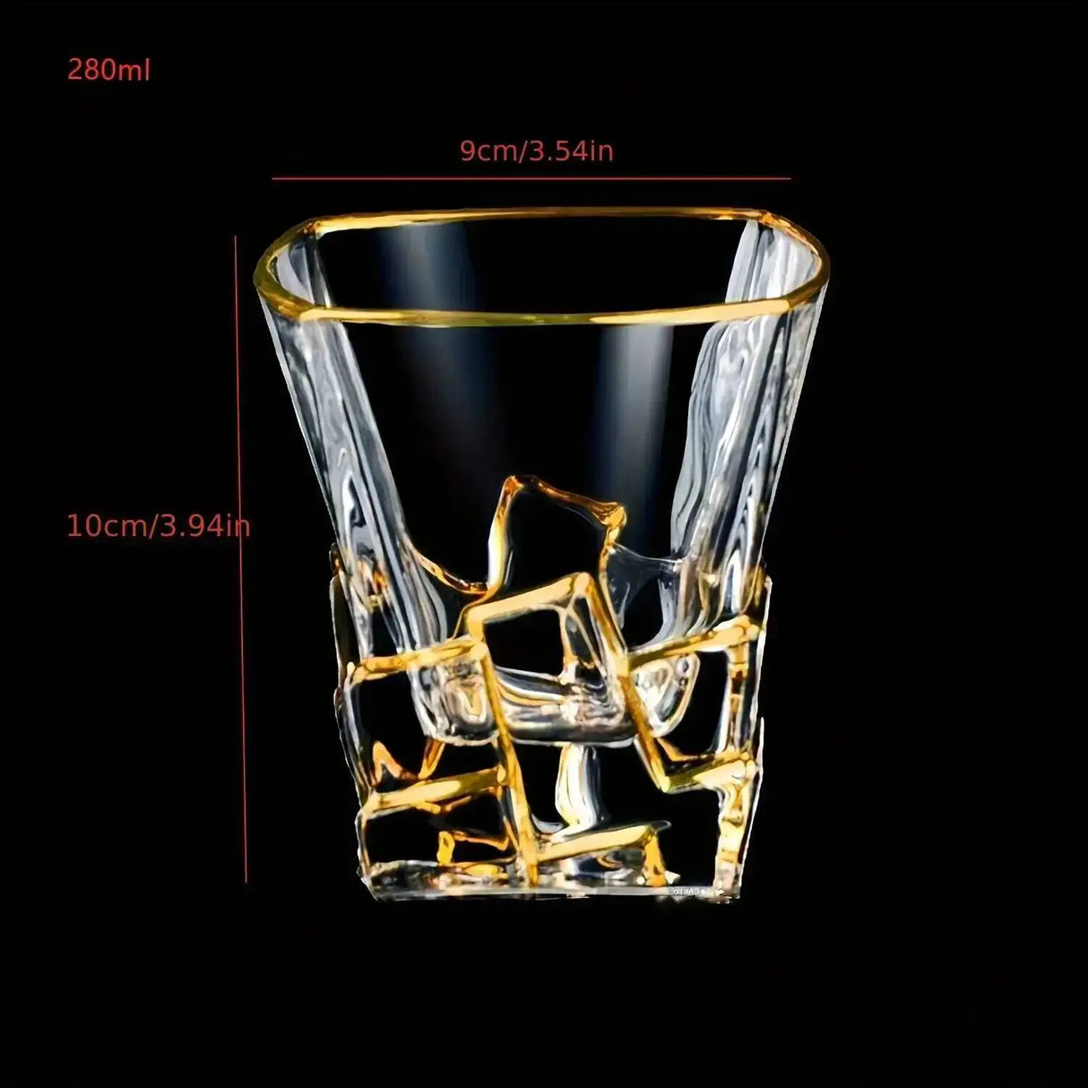 Elegant Gold-Rimmed Crystal Glass