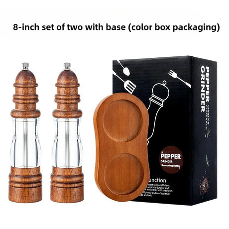 Novo estilo vintage manual doméstico esmagado sal do mar moedor de pimenta madeira maciça farol moedor de pimenta