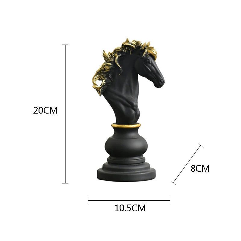 Elegant Chess Resin Sculptures
